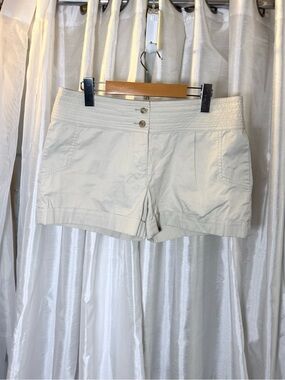 Tory Burch Cream High-Waist Cotton Shorts